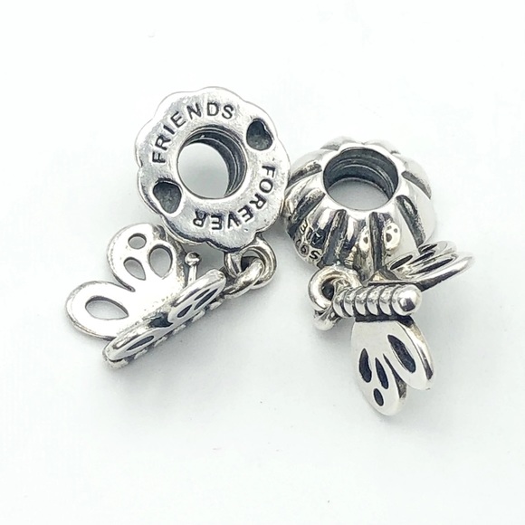 Pandora Retired Friends Forever Butterfly 🦋 Charms Set 790531 - Picture 4 of 4